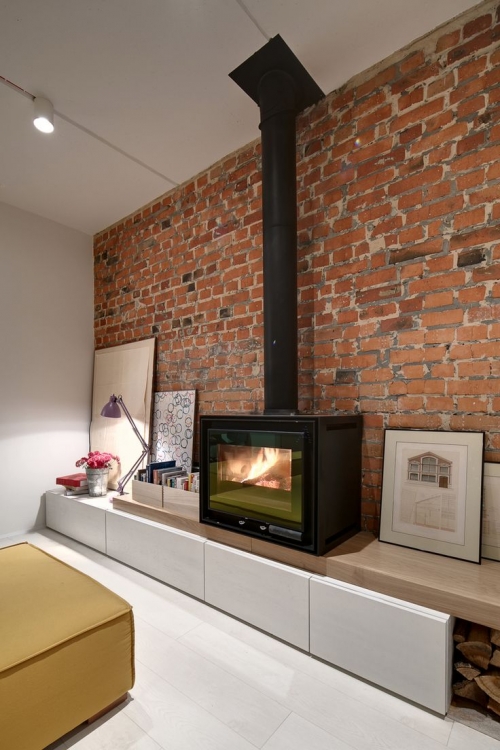 fireplace in the cabinet
