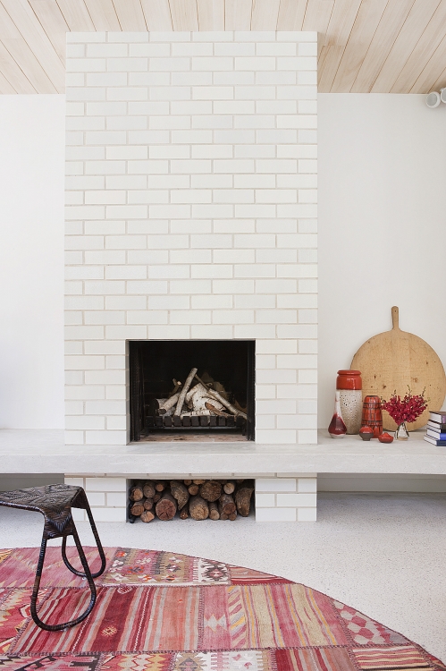 fireplace with tiles