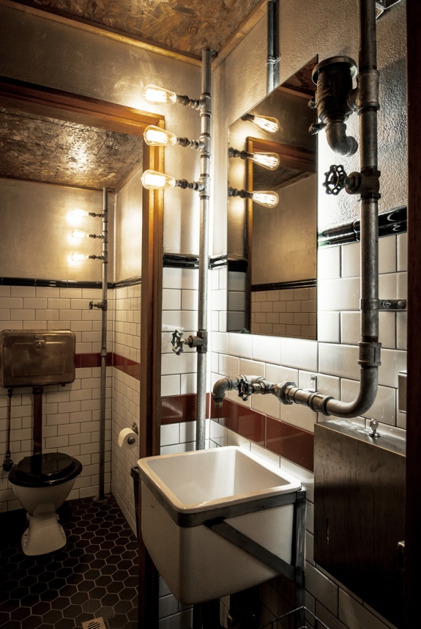 steampunk style bathroom