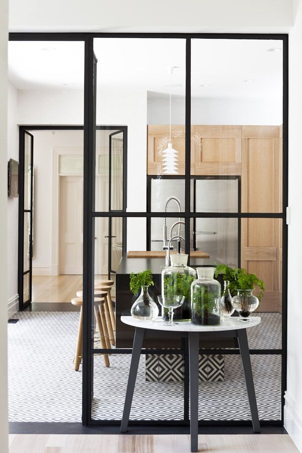 glass partition with frames