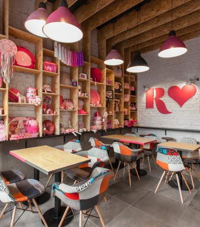 Pink cafe (toys shop inside)