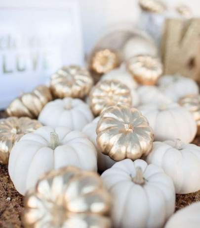 Home decoration with pumpkins