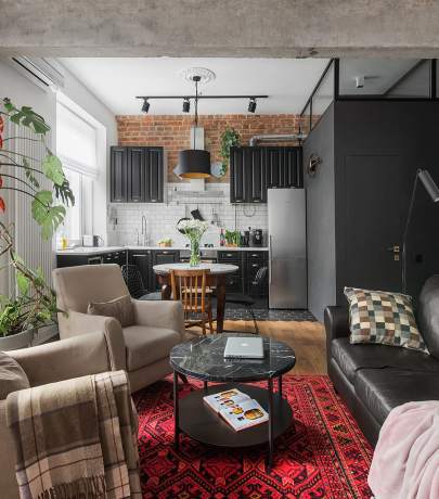 56 sq.m eclectic apartment in Moscow