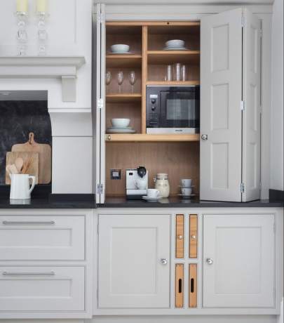 Microwave storage ideas in the kitchen