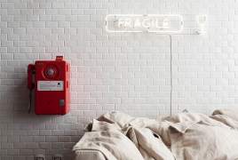 Indoor neon letters