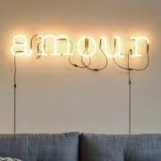 Indoor neon letters