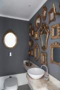 Lots of mirrors on the wall