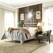 Iron bed in bedroom