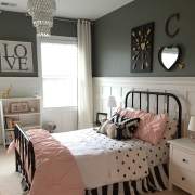 Iron bed in bedroom