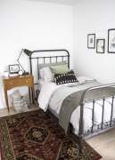 Iron bed in bedroom