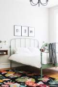 Iron bed in bedroom