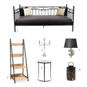 Iron bed in bedroom