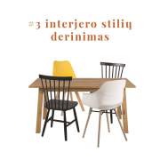 5 skirtingų kėdžių derinimo būdai. Mix&match principas.
