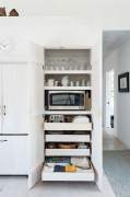 Microwave storage ideas in the kitchen