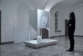 Installation which transforms a selfie to a gravel