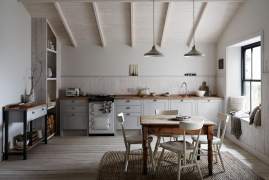 Kitchen without upper cabinets