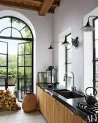 Kitchen without upper cabinets