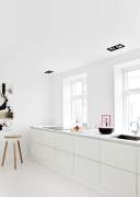 Kitchen without upper cabinets
