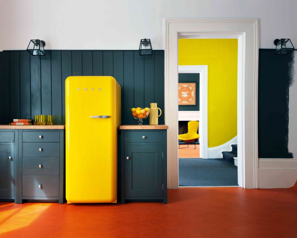 Yellow fridge
