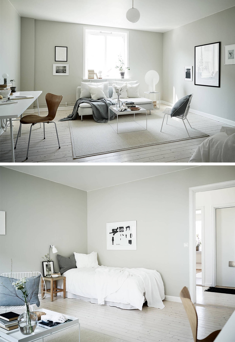 bed in living room