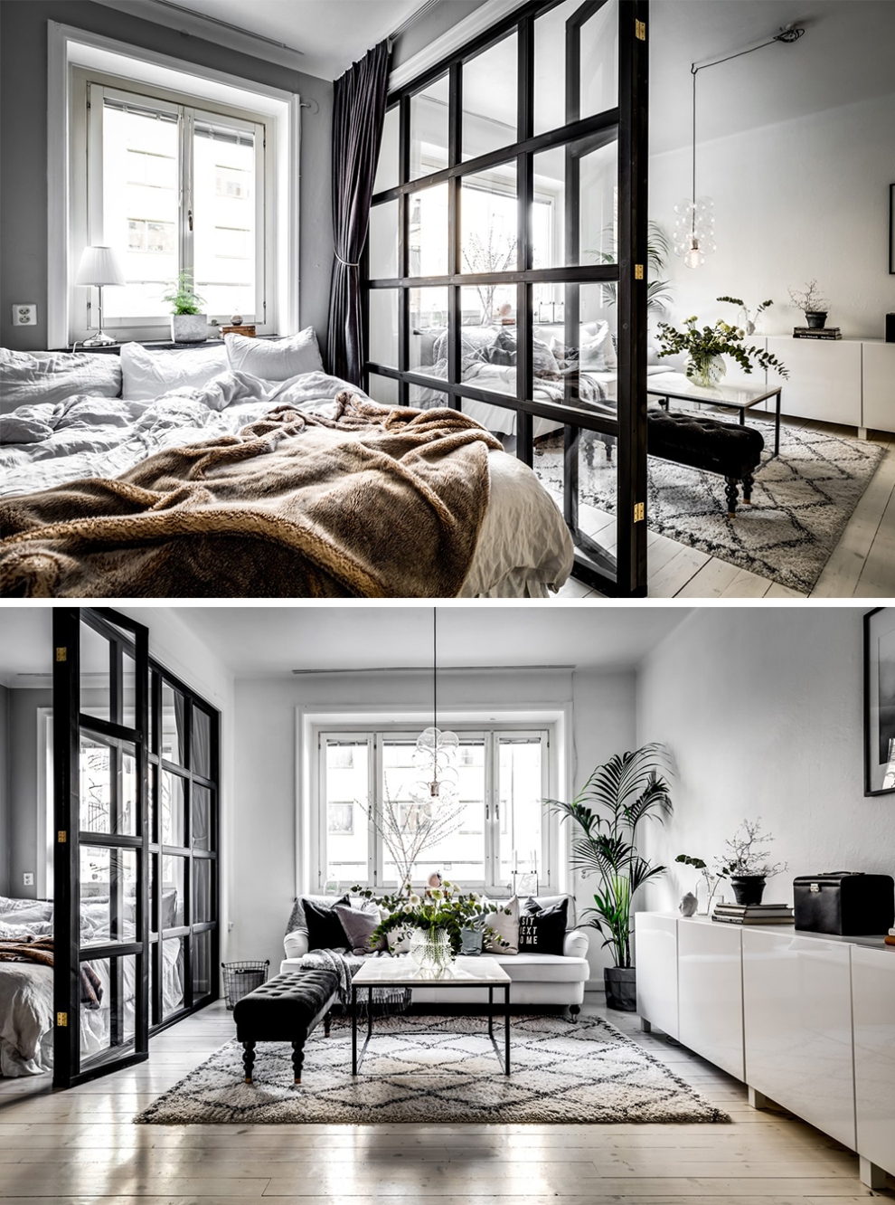 glass partition bedroom