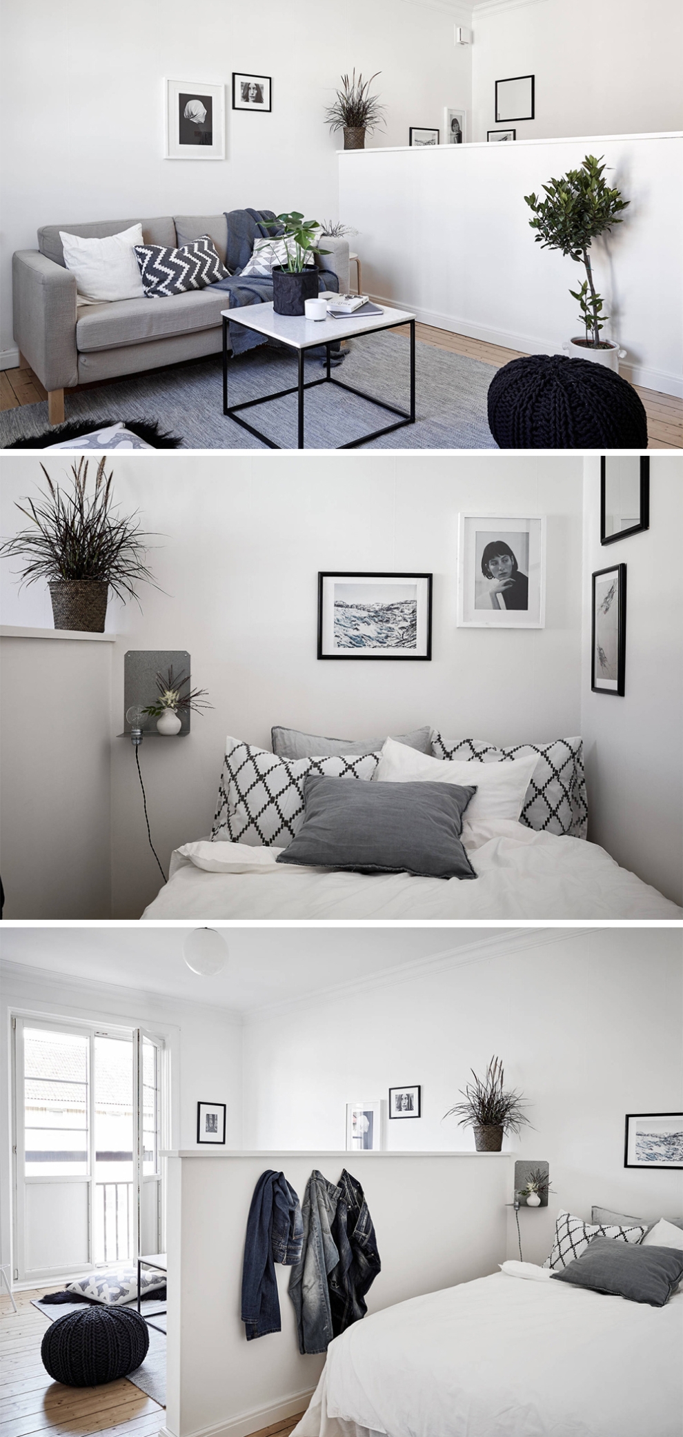 bedroom and living room