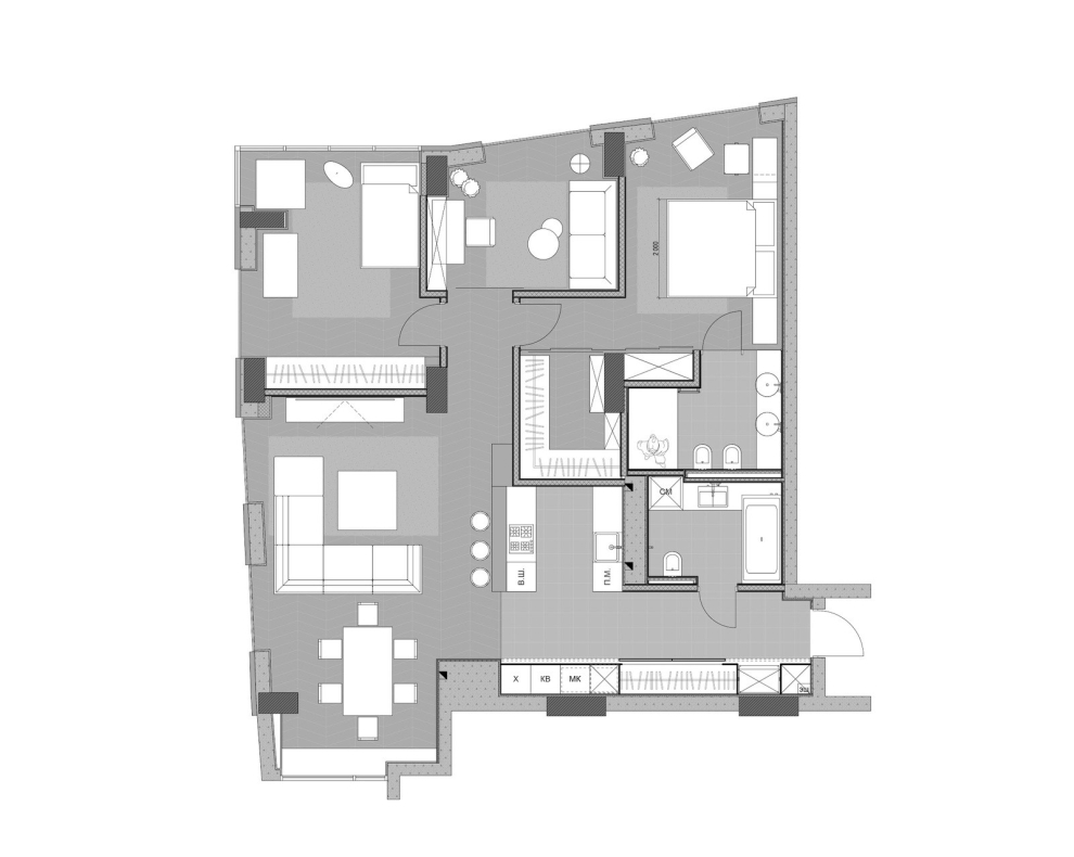 117 sq.m apartment plan