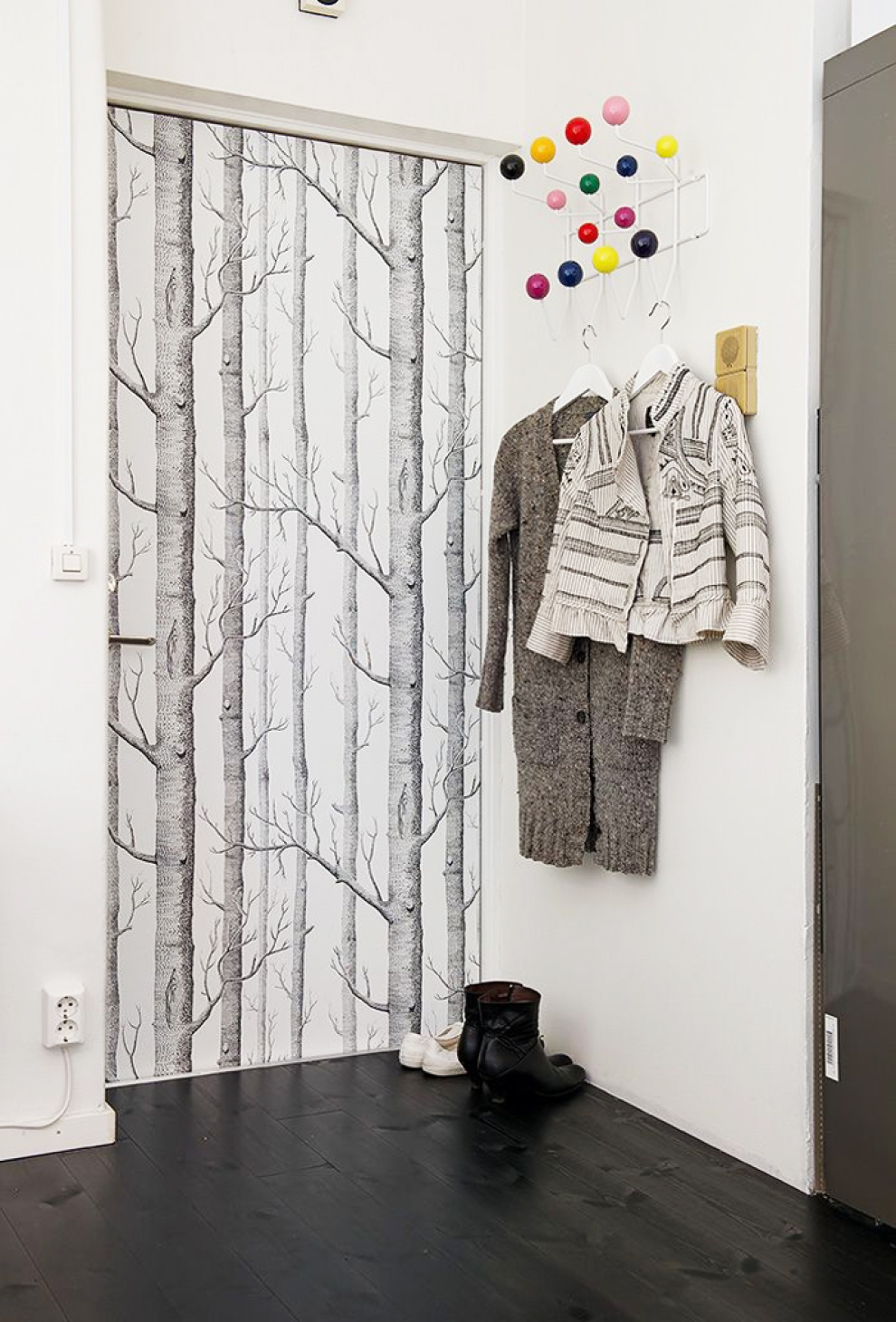 wallpaper on the door