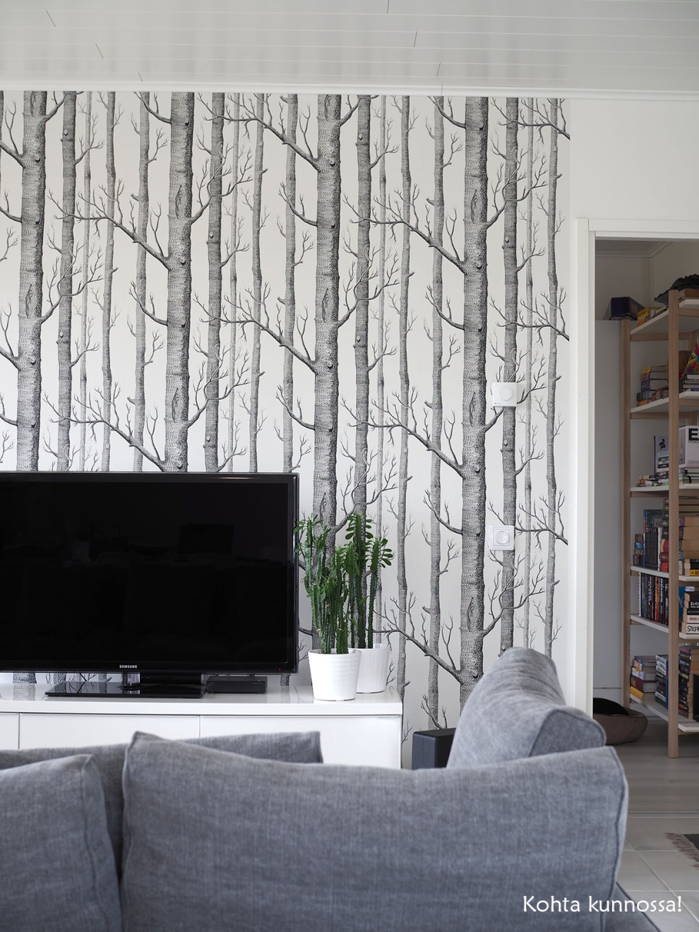 wallpaper living room trees
