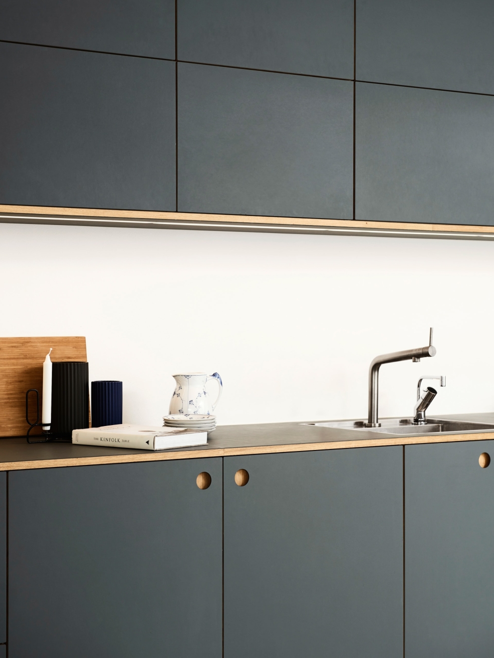dark blue kitchen cabinets
