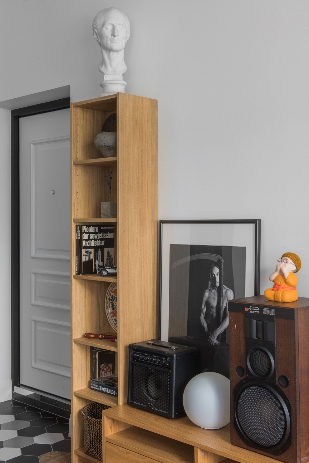 shelves in living room