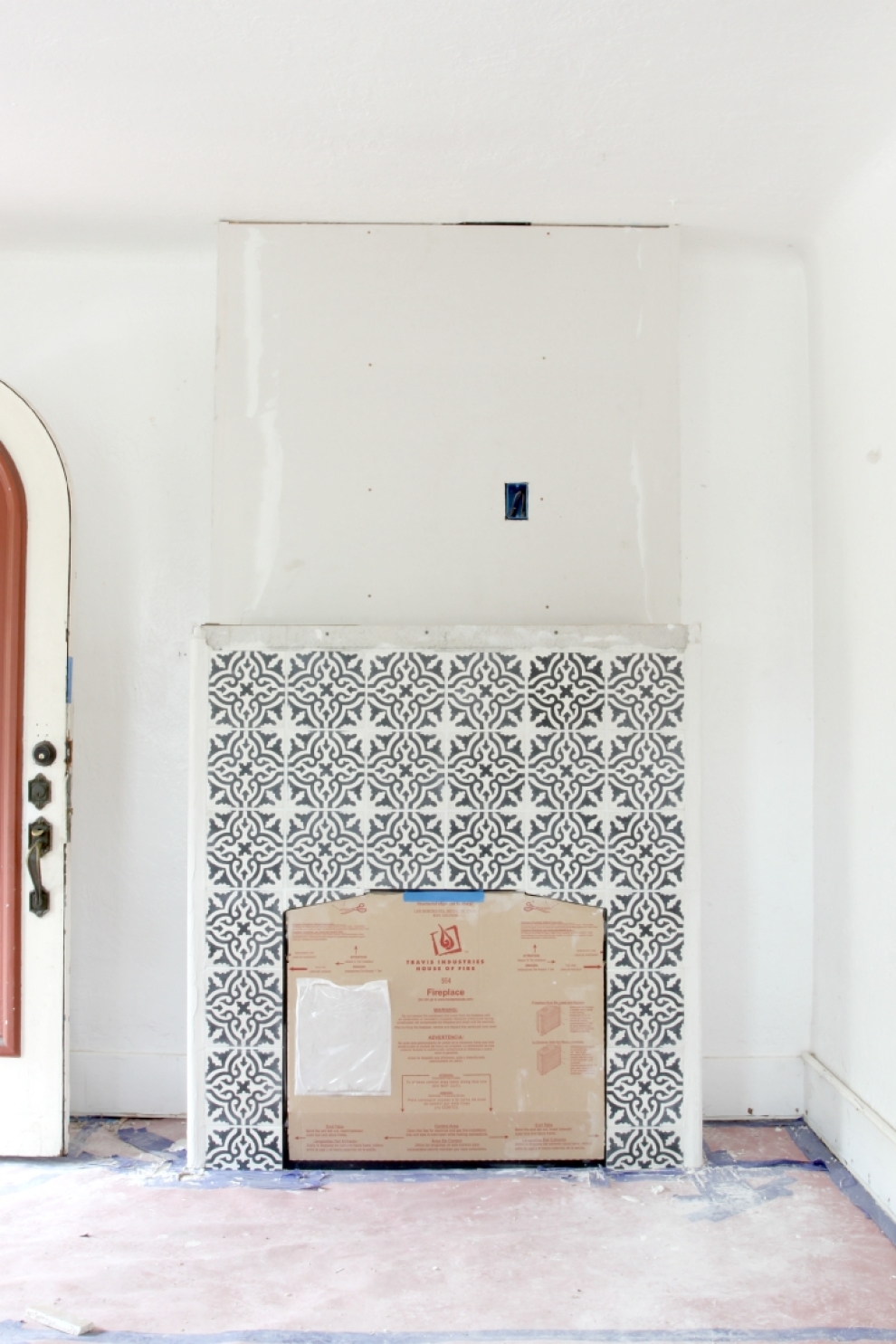 tiles around fireplace