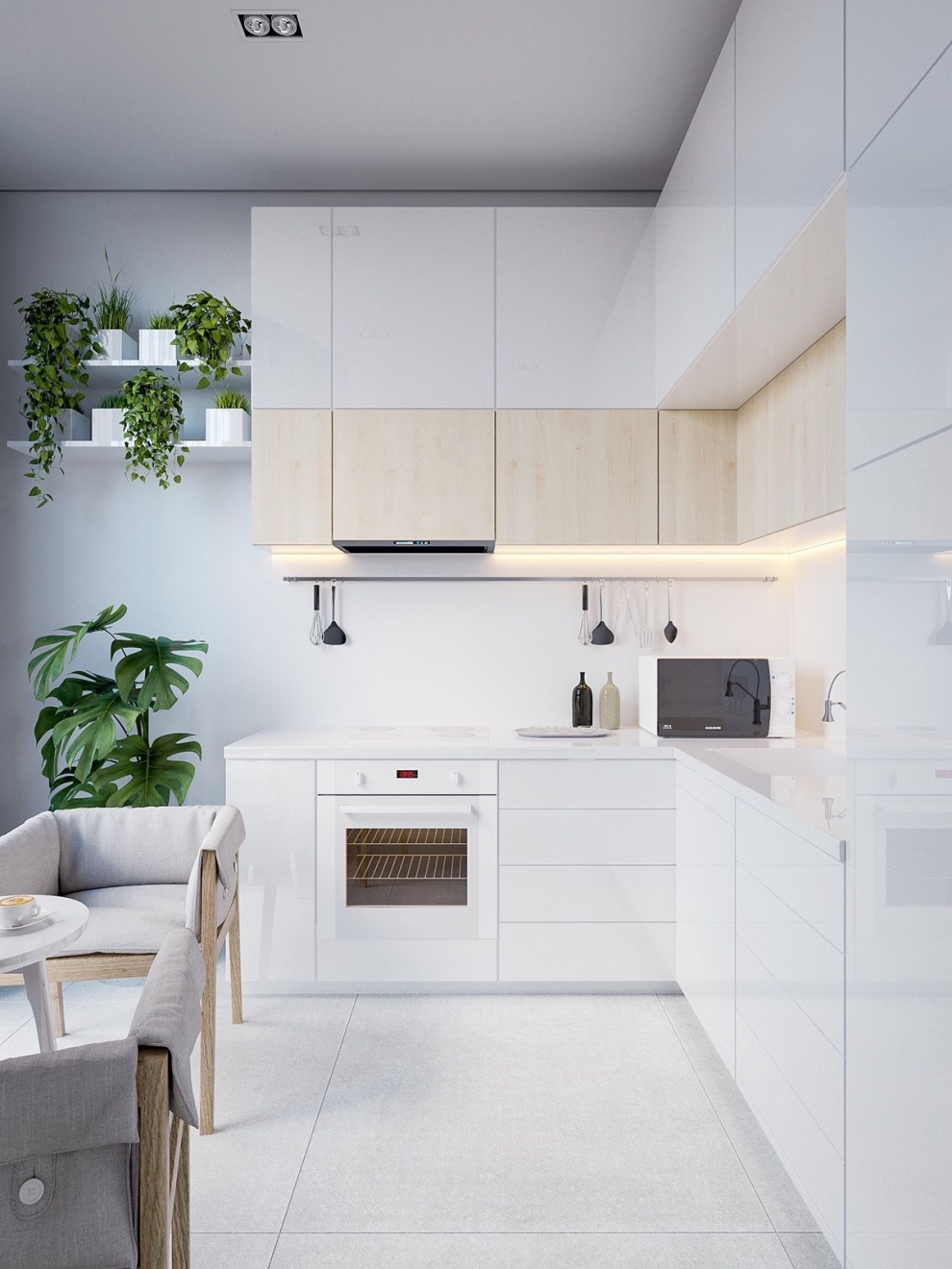 microwave in the kitchen