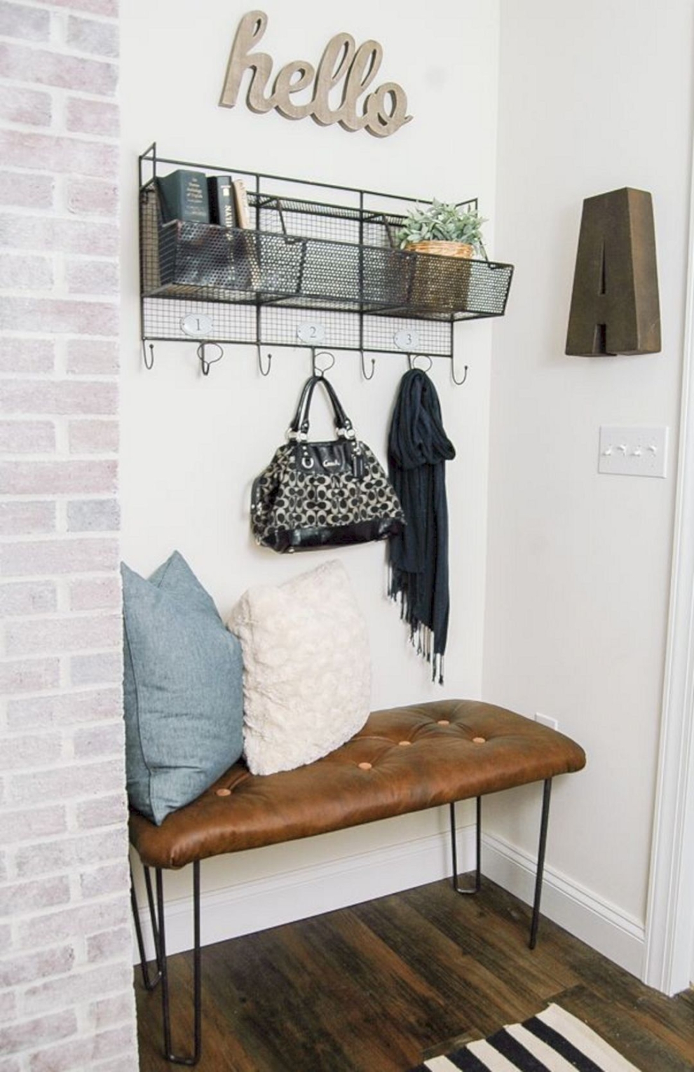 bench in entryway
