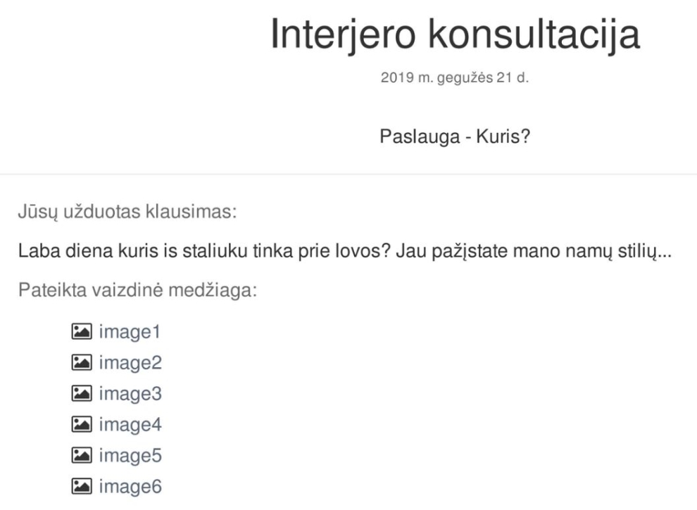 interjero konsultacija kuris