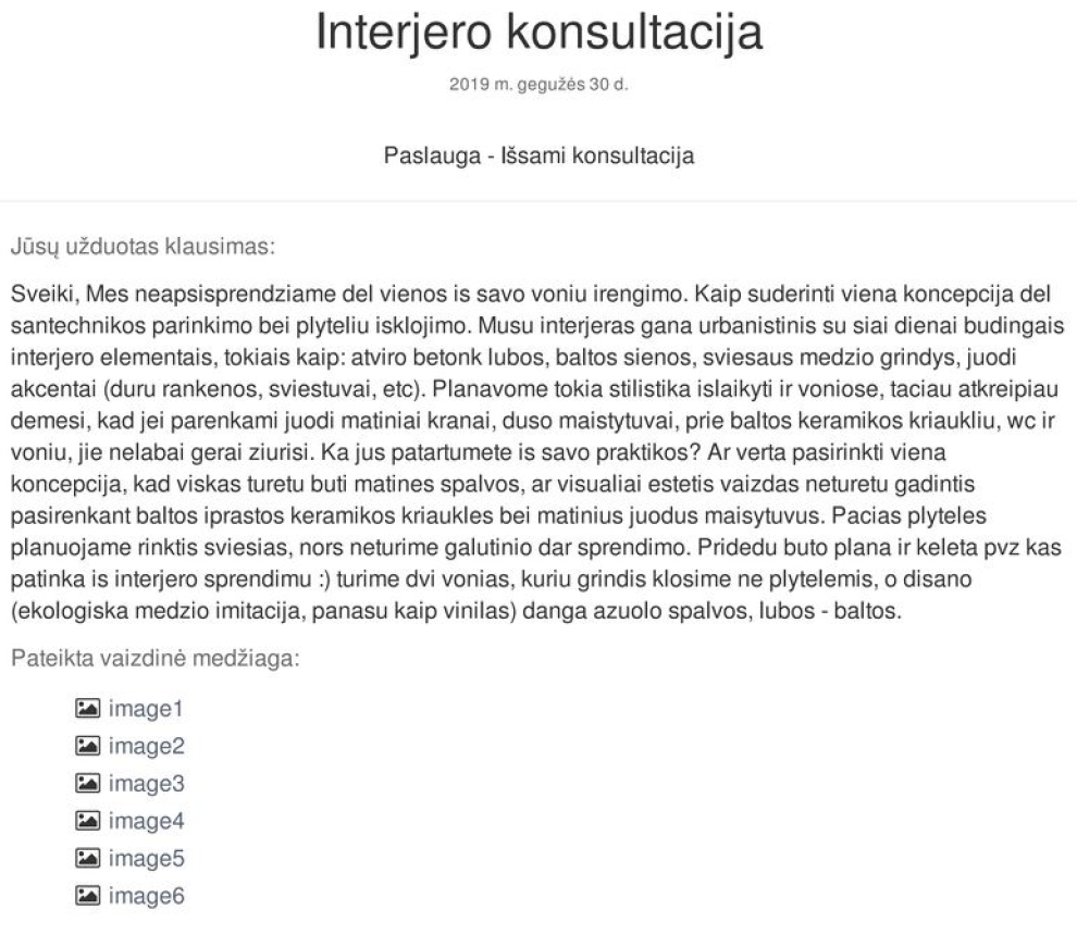 issami konsultacija apie interjera