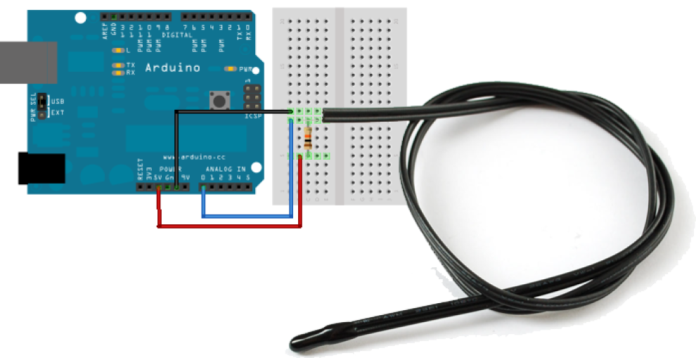 arduino ntc termistorius