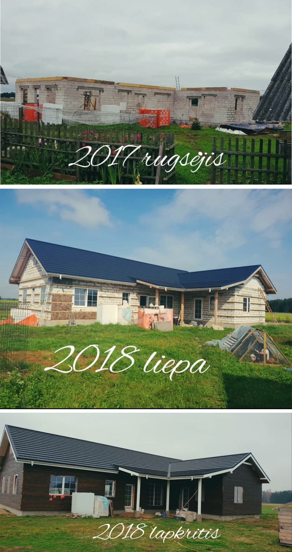 namo statybos progresas