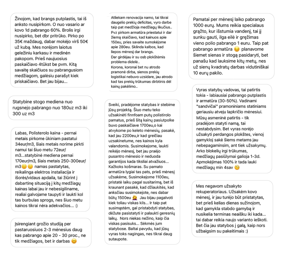 kainu didejimas statybu sektoriuje
