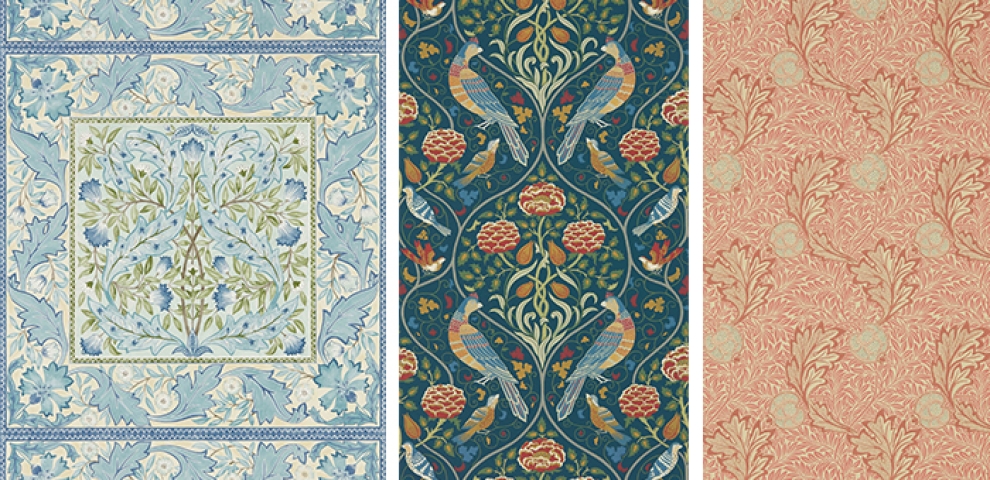 nesenstantys tapetu rastai william morris