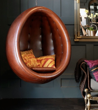 Hanging chair leather