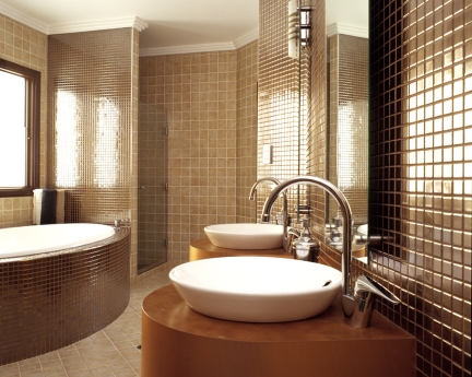 brown bathroom