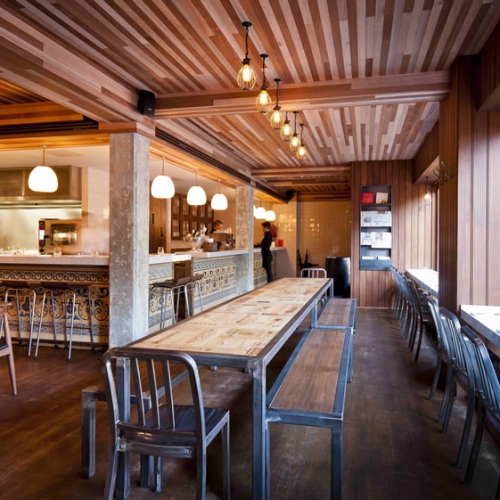 bench in restaurant