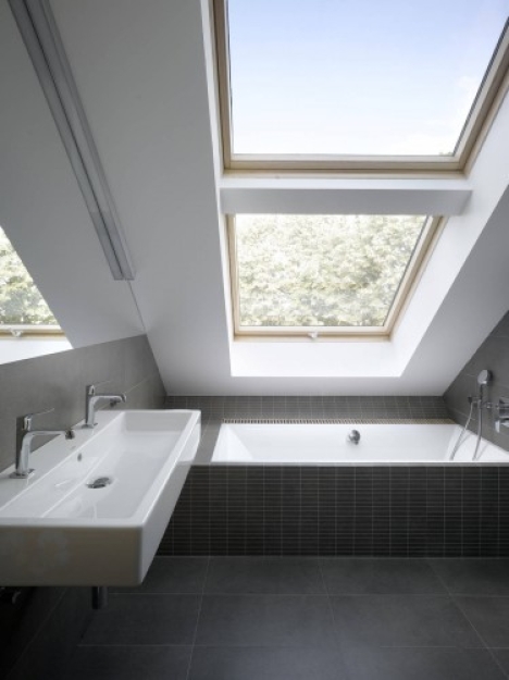 Skylights in bathroom