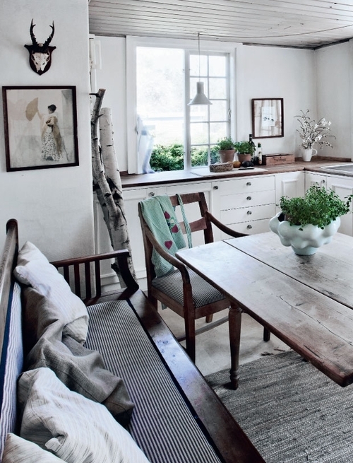 soft bench in the kitchen