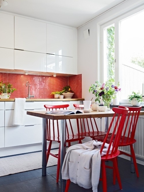 red in the kitchen