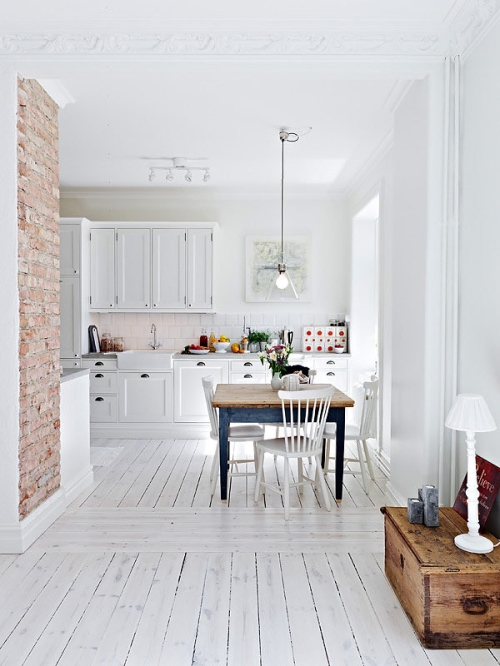 white painted floor