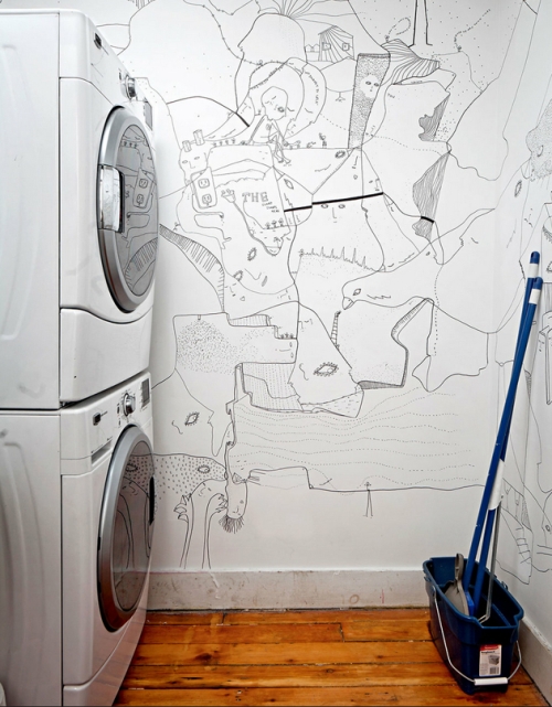 drawings on the walls