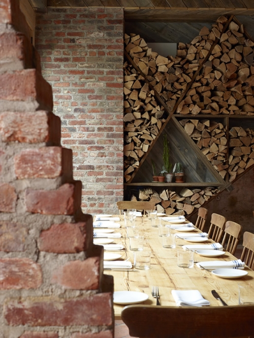 bricks and wood 