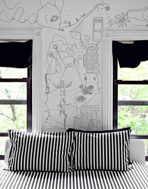 hand-drawn wall